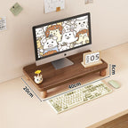 Monitor Riser Solid Wood Tiered Storage Cable Management