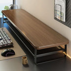 Monitor Stand Two-Tier Pull-Out Drawer MDF & Metal Frame