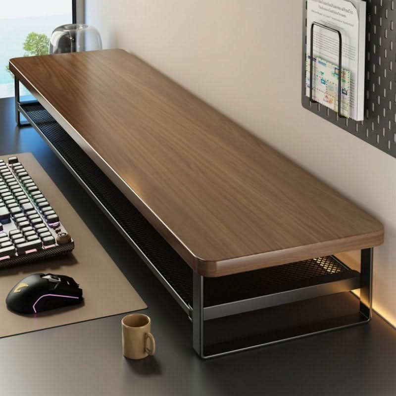 Monitor Stand Two-Tier Pull-Out Drawer MDF & Metal Frame