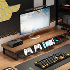 Monitor Stand Two-Tier Pull-Out Drawer MDF & Metal Frame