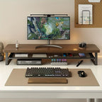 Monitor Stand Two-Tier Pull-Out Drawer MDF & Metal Frame