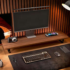 Monitor Stand Walnut Iron Cable Management