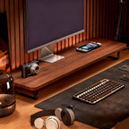 Monitor Stand Walnut Iron Cable Management