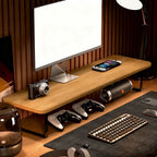 Monitor Stand Walnut Iron Cable Management