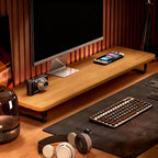 Monitor Stand Walnut Iron Cable Management