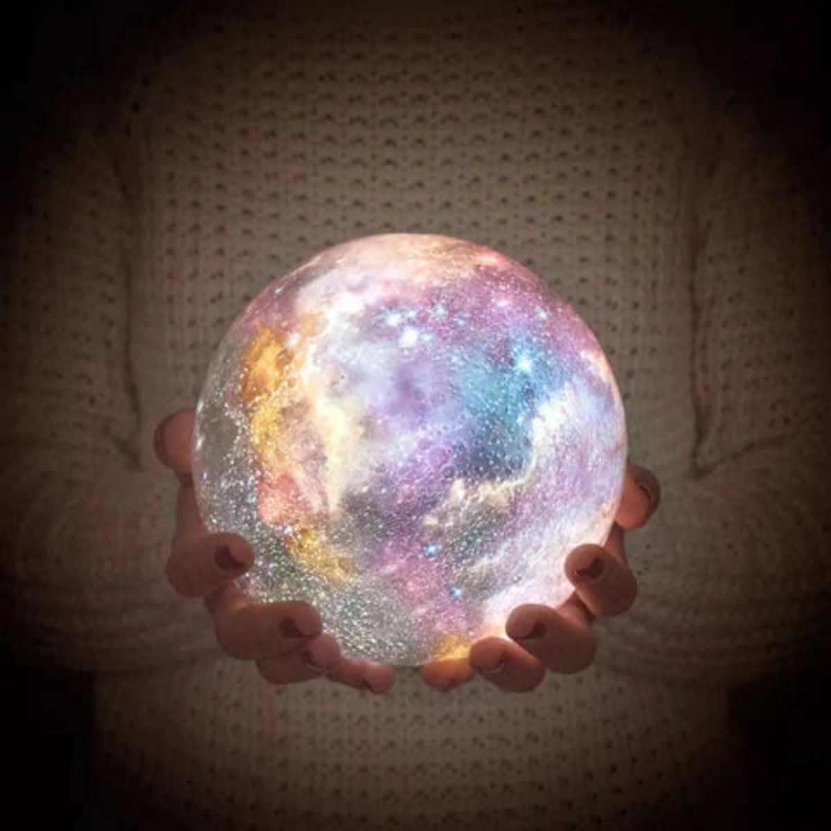 Moon Lamp 3D Design 16-Color Dimmable Rechargeable LED