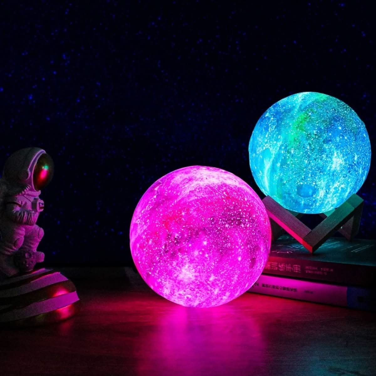 Moon Lamp 3D Design 16-Color Dimmable Rechargeable LED