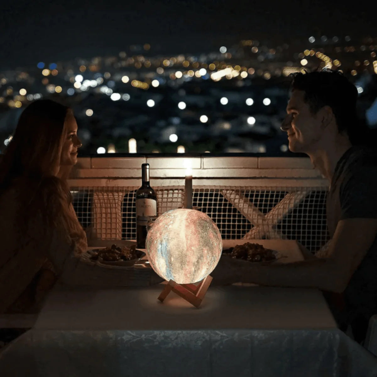 Moon Lamp 3D Design 16-Color Dimmable Rechargeable LED