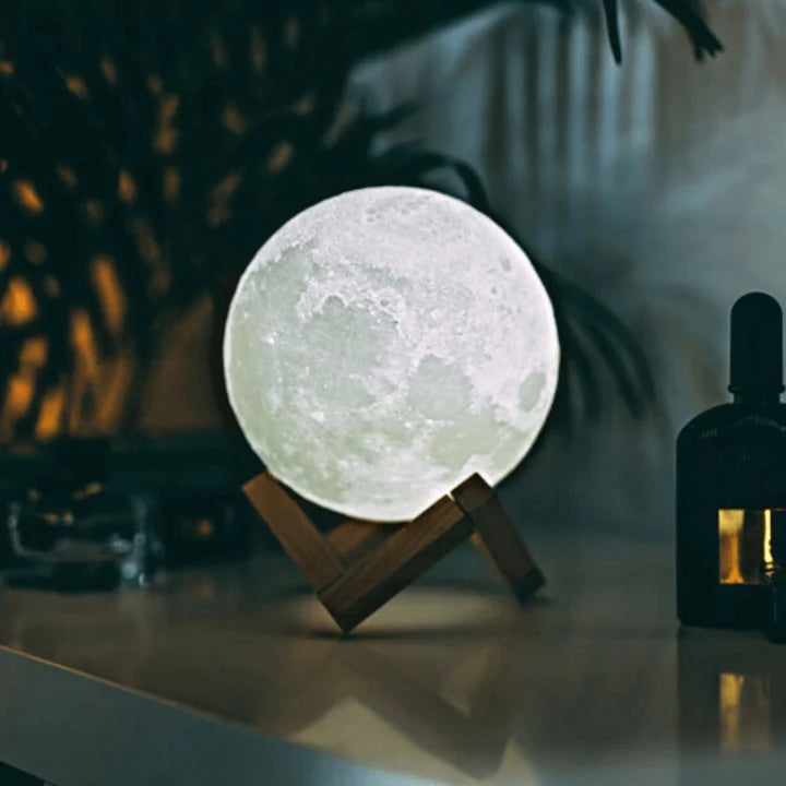 Moon Lamp Touch Control Rechargeable Warm & Cool Light