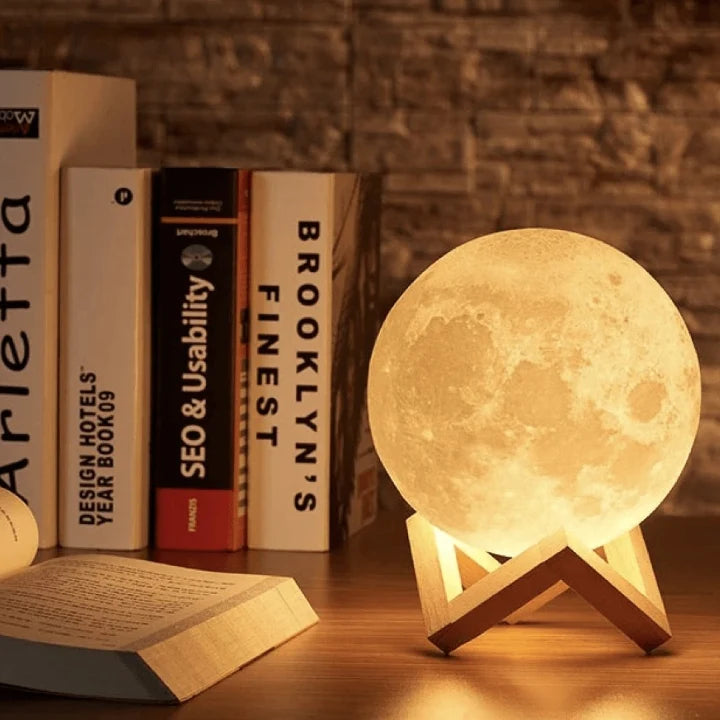Moon Lamp Touch Control Rechargeable Warm & Cool Light