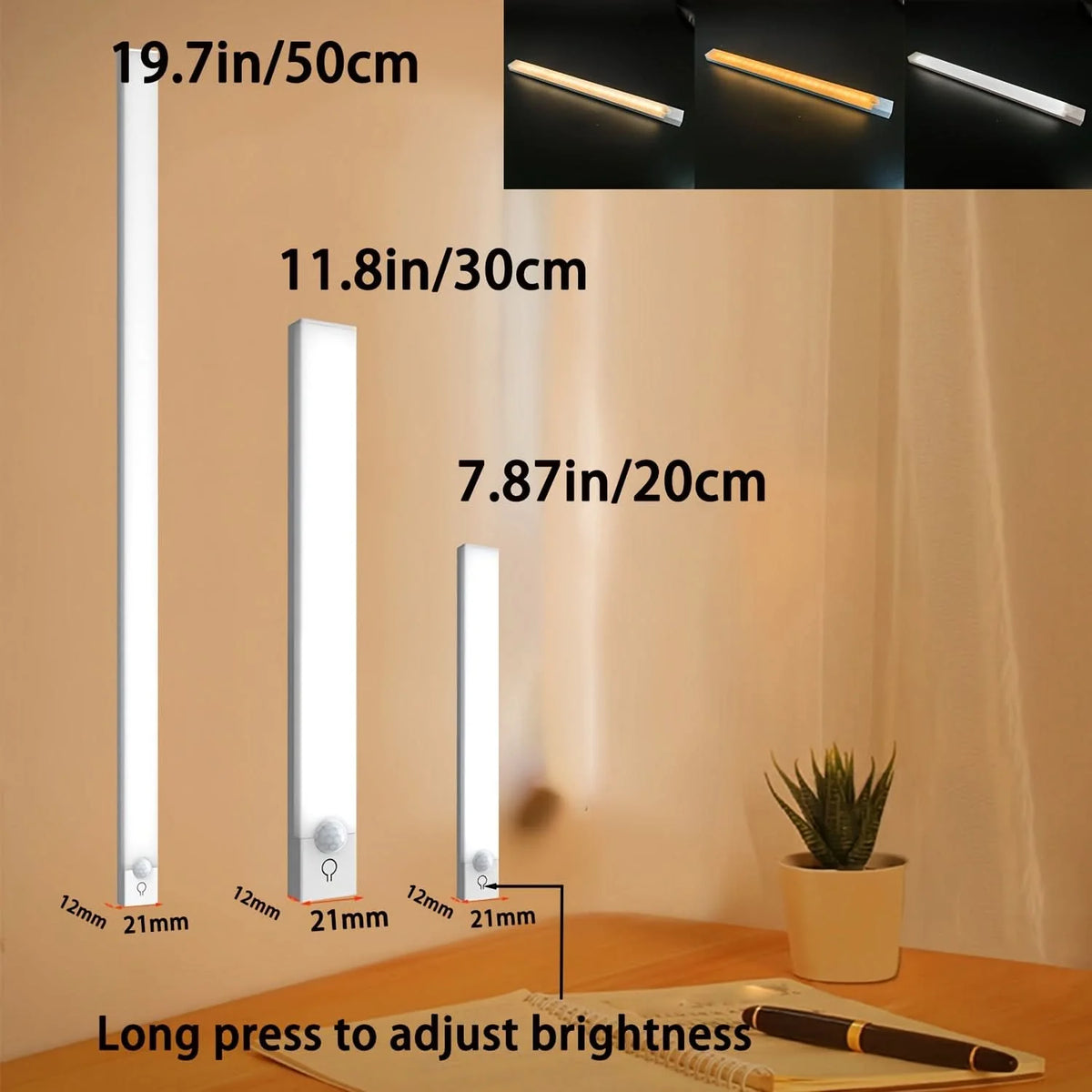 Motion Sensor Light LED USB-Rechargeable Adjustable Brightness
