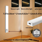 Motion Sensor Light LED USB-Rechargeable Adjustable Brightness