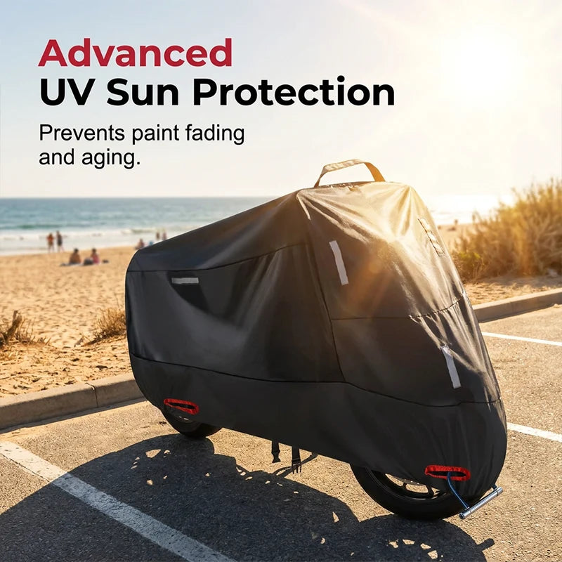 Motorcycle Cover Weather-Resistant Oxford Fabric Reflective Strips