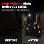 Motorcycle Cover Weather-Resistant Oxford Fabric Reflective Strips