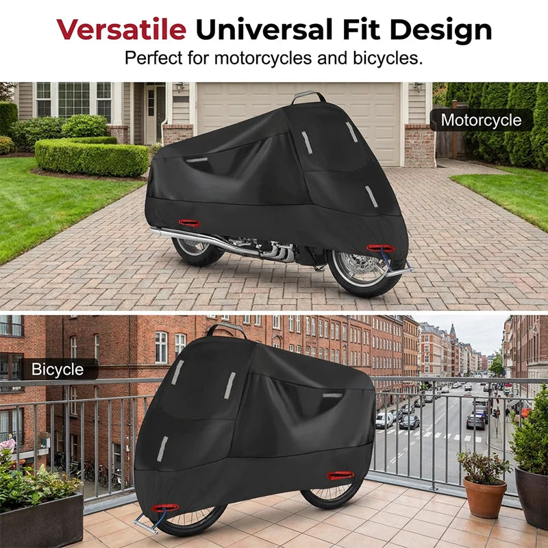 Motorcycle Cover Weather-Resistant Oxford Fabric Reflective Strips