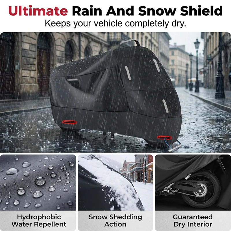 Motorcycle Cover Weather-Resistant Oxford Fabric Reflective Strips