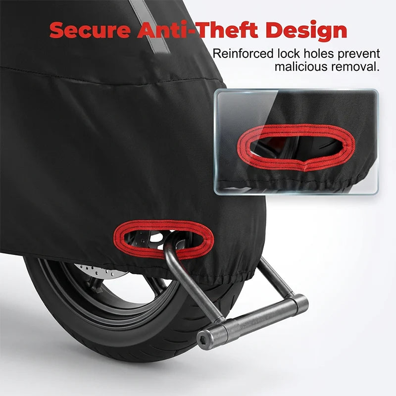 Motorcycle Cover Weather-Resistant Oxford Fabric Reflective Strips