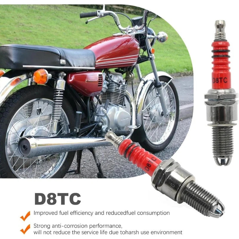 Motorcycle Spark Plug Triple-Electrode Ceramic & Nickel Alloy