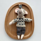 Mouse Doll Cotton-Linen With Crocheted Floral Dress