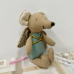 Mouse Doll Cotton-Linen With Crocheted Floral Dress