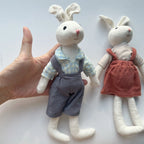 Mouse Doll Cotton-Linen With Crocheted Floral Dress