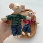 Mouse Doll Cotton-Linen With Crocheted Floral Dress