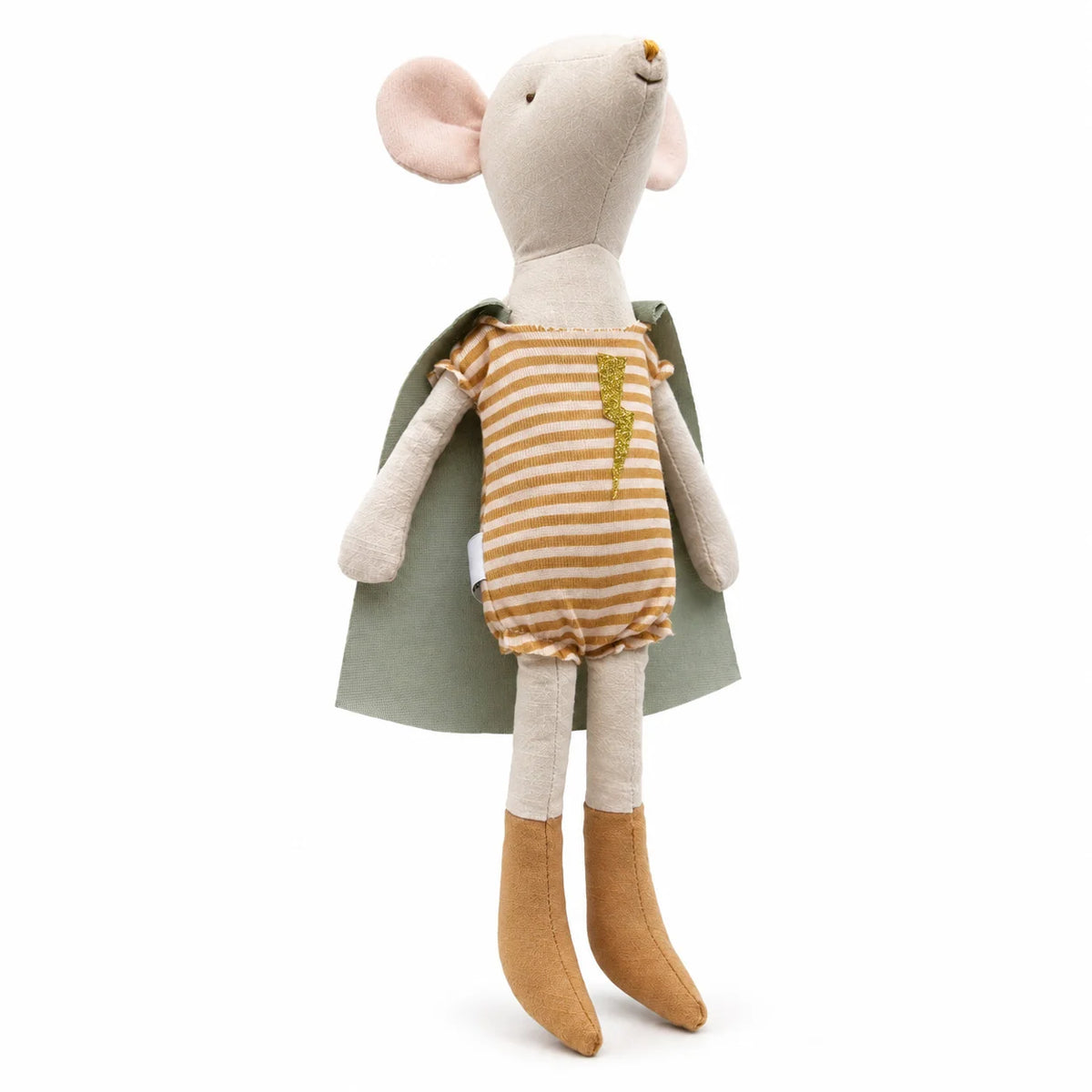 Mouse Doll Cotton-Linen With Crocheted Floral Dress