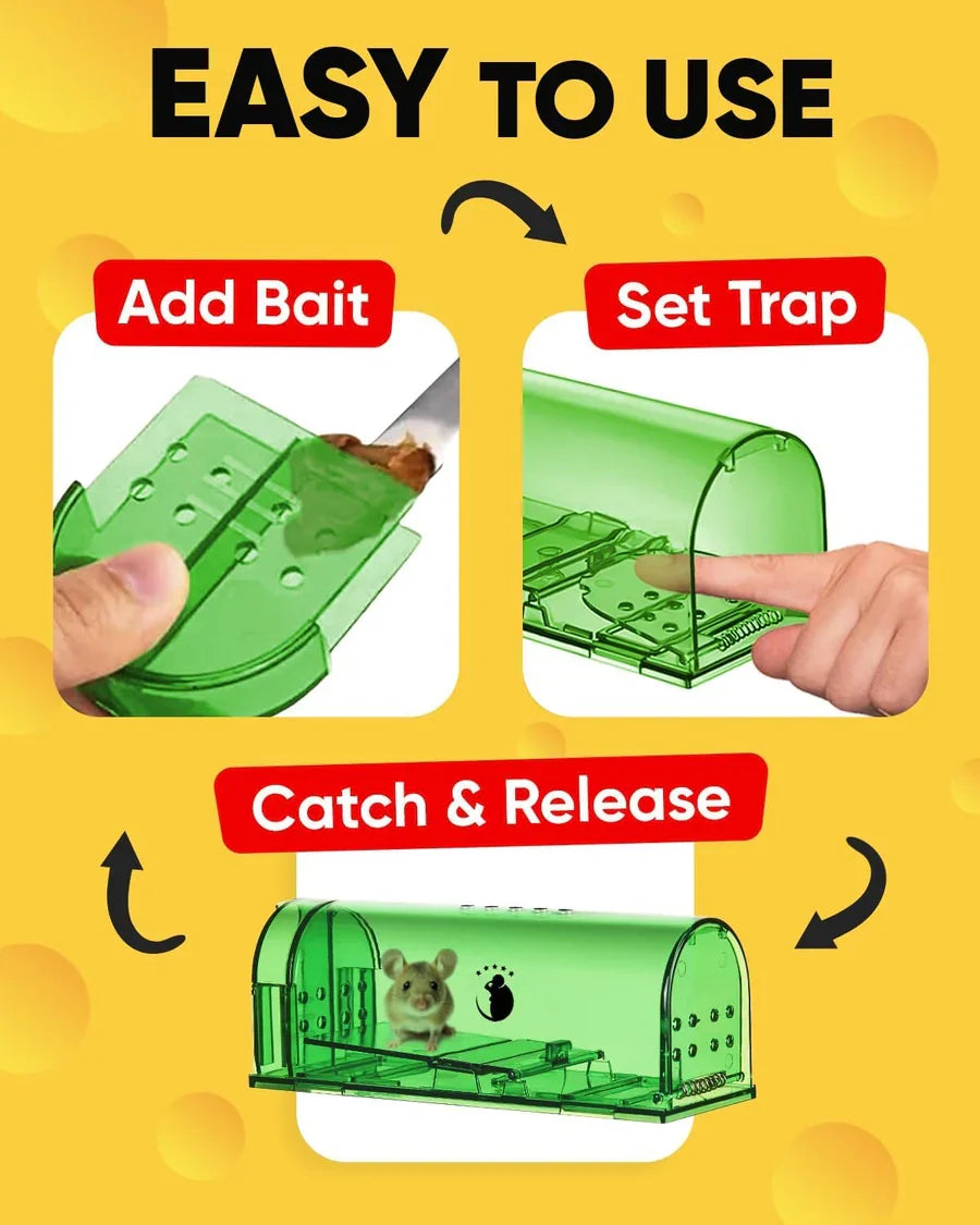 Mouse Trap Humane Live Catch & Release Clear Body Set of 4