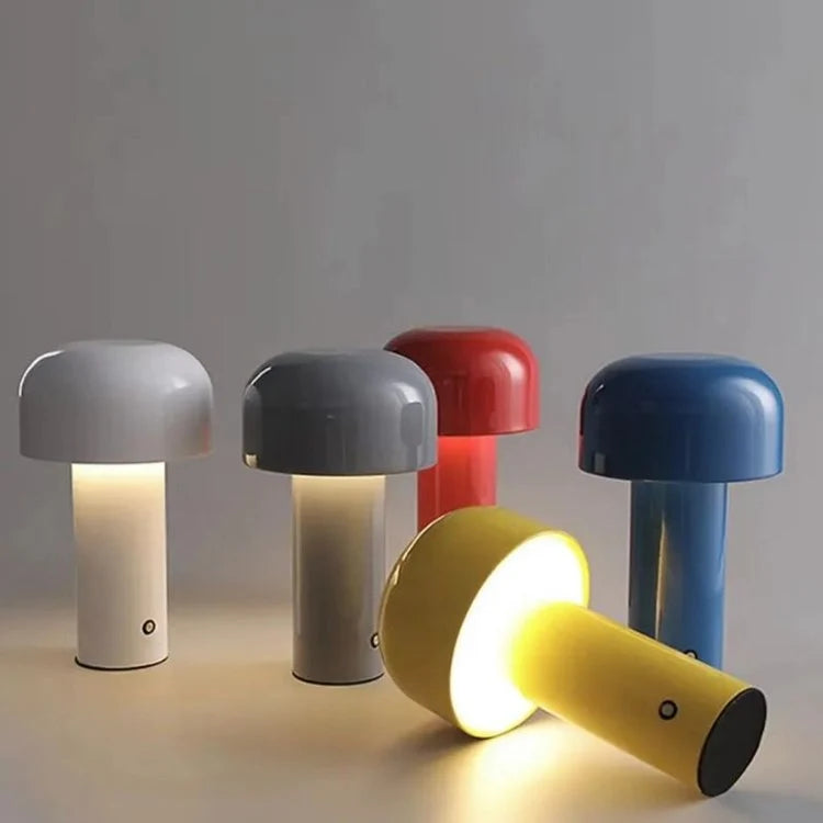 Mushroom Table Lamp Rechargeable Cordless Dimmable LED Light