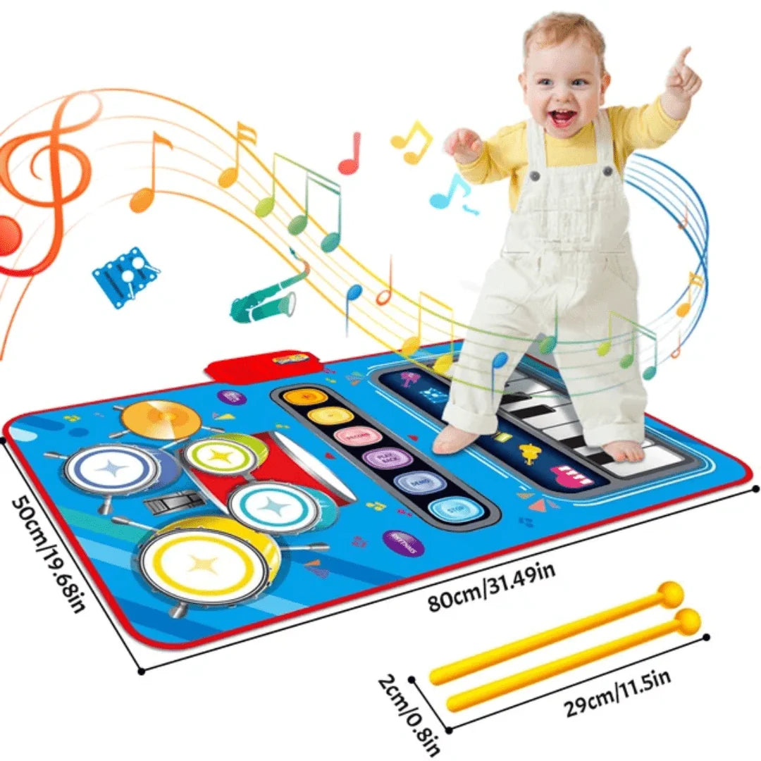 Musical Mat Movement-Activated 5 Instruments Non-Slip Lightweight