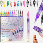 Nail Art Pen Set Vibrant Colors Easy Application