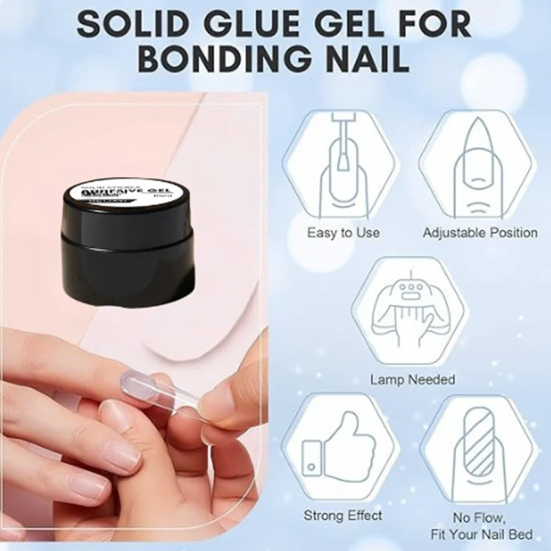 Nail Glue Gel Strong Hold Drip-Free UV & LED Curing