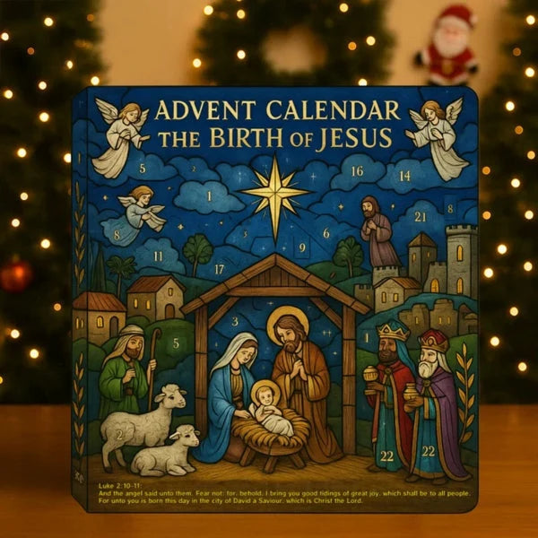 Nativity Advent Calendar 24-Day Countdown 24 Compartments