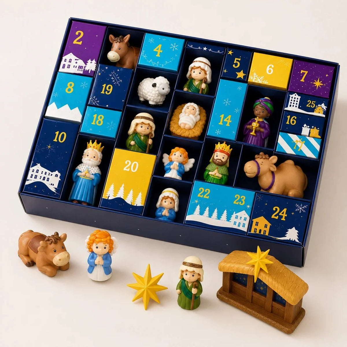 Nativity Advent Calendar 25 Figures Christmas Story Theme