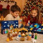 Nativity Advent Calendar 25 Figures Christmas Story Theme