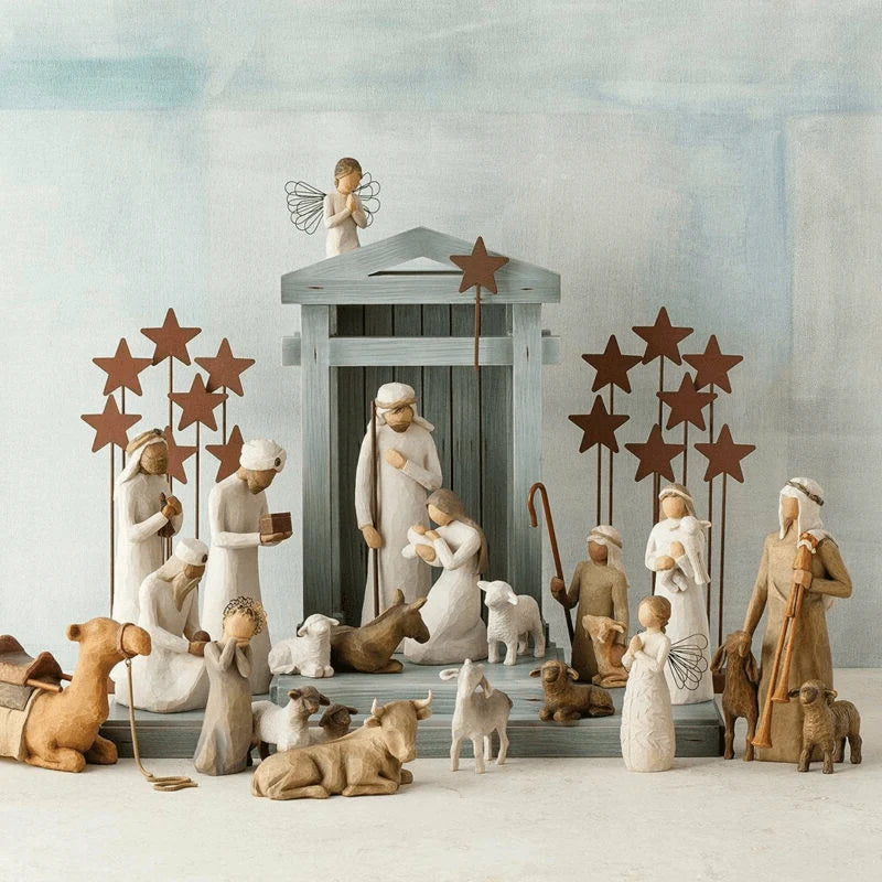 Nativity Set Reclaimed Barn Wood Handcrafted 20 Pieces