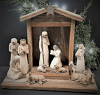 Nativity Set Reclaimed Barn Wood Handcrafted 20 Pieces