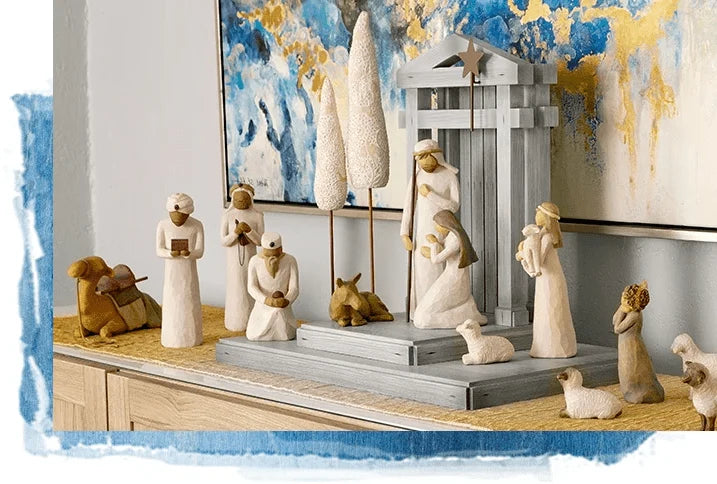 Nativity Set Reclaimed Barn Wood Handcrafted 20 Pieces