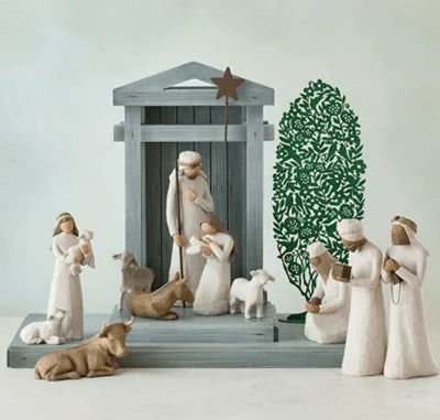 Nativity Set Reclaimed Barn Wood Handcrafted 20 Pieces