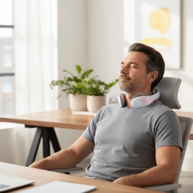 Neck Massager Vibration Heat Therapy Portable Design