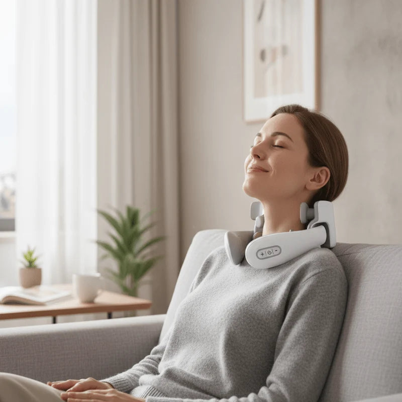 Neck Massager Vibration Heat Therapy Portable Design
