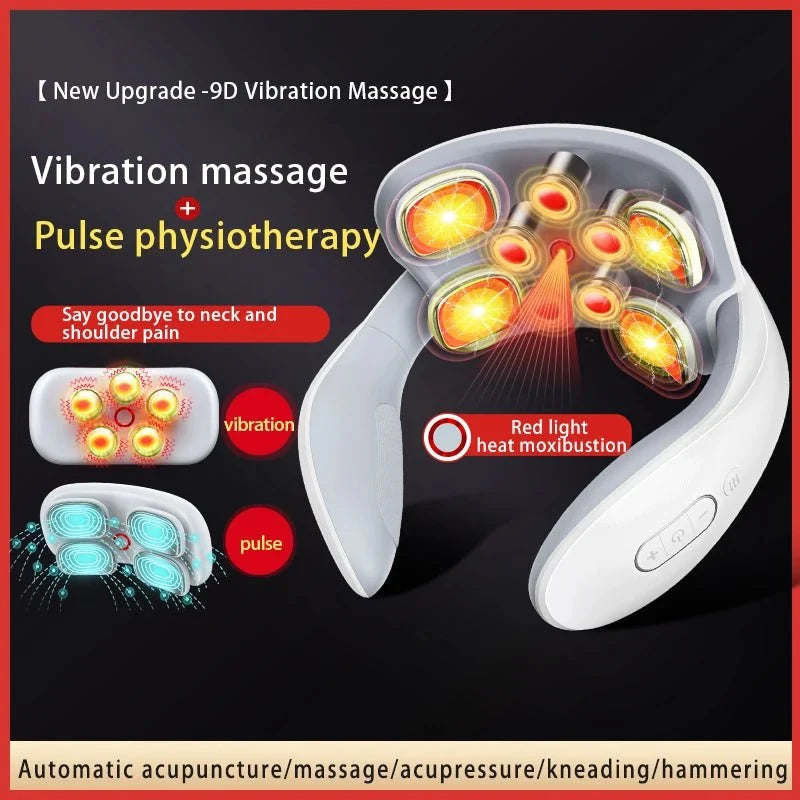 Neck Massager Vibration Heat Therapy Portable Design