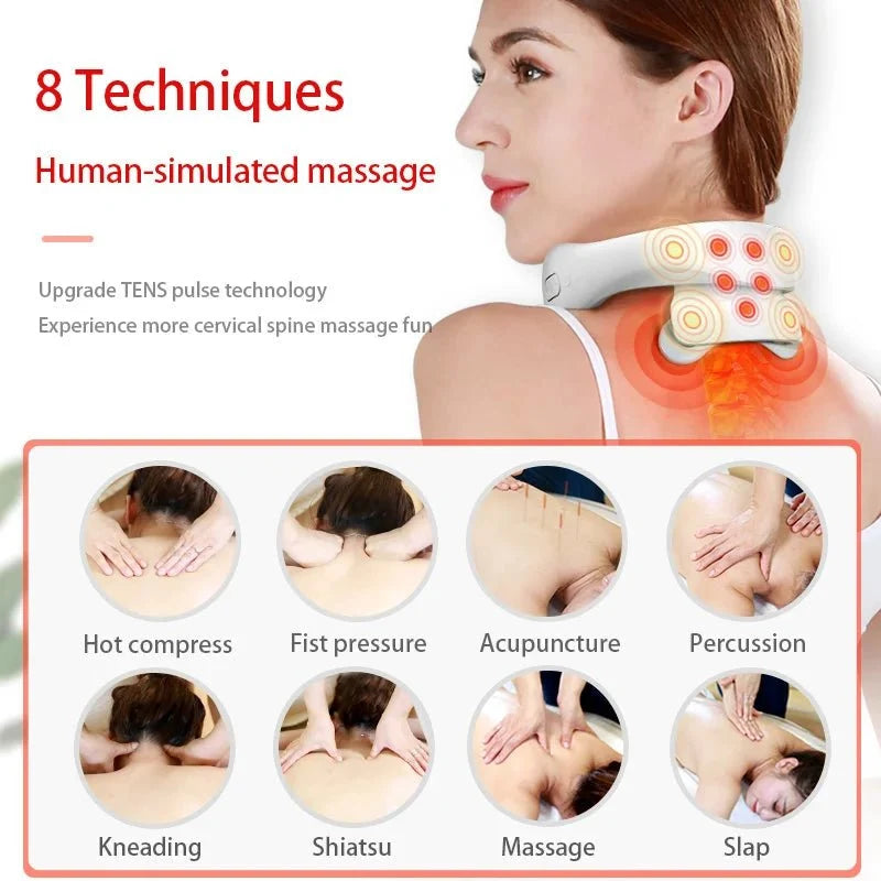 Neck Massager Vibration Heat Therapy Portable Design