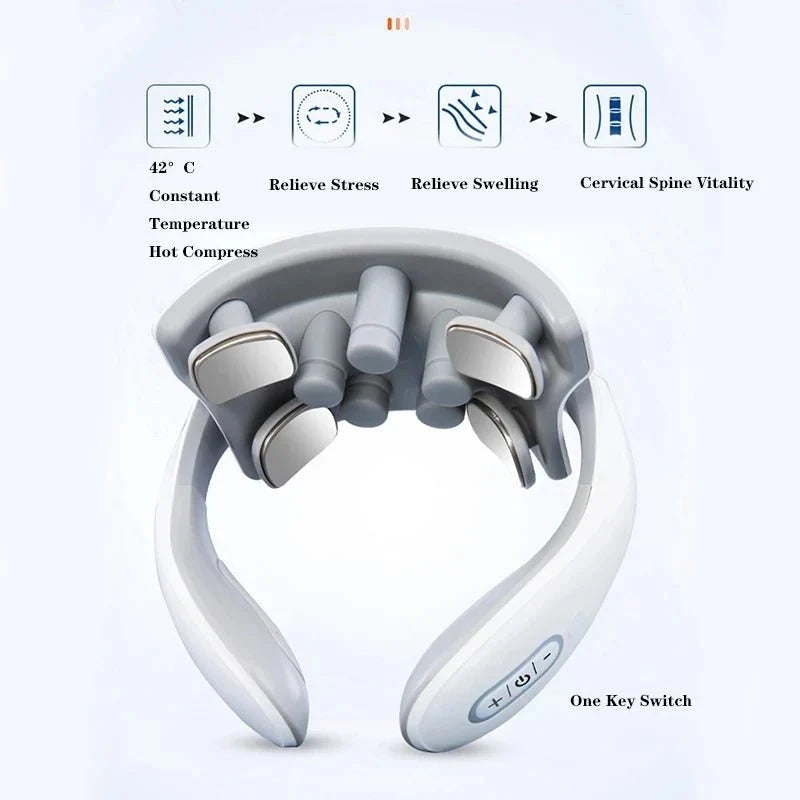 Neck Massager Vibration Heat Therapy Portable Design