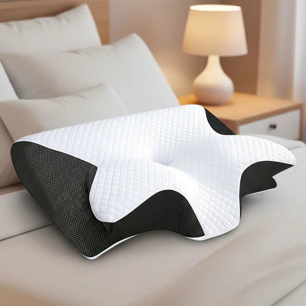 Neck Pillow Contoured Memory Foam Ergonomic Support for All Sleep Positions