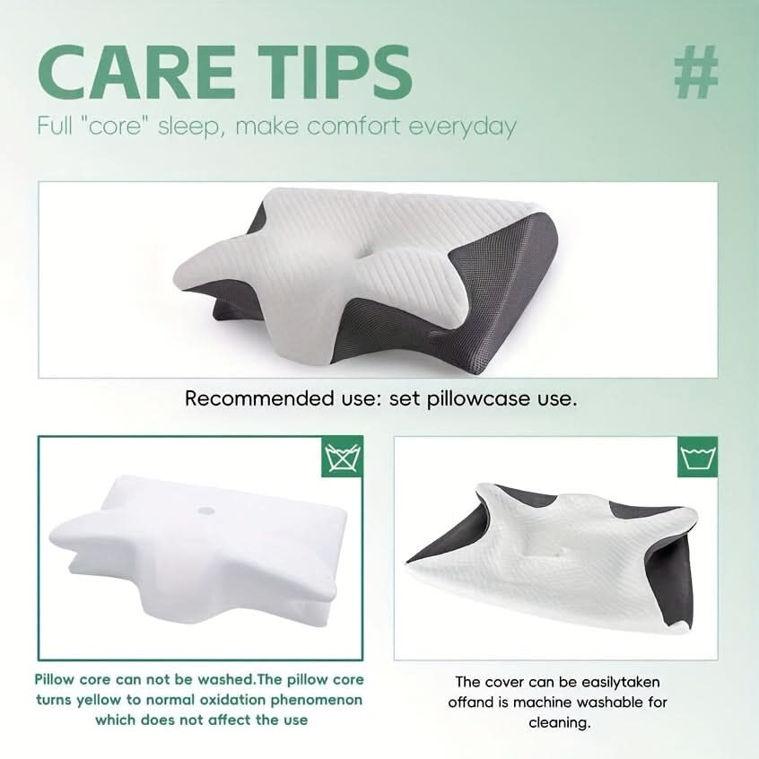 Neck Pillow Contoured Memory Foam Ergonomic Support for All Sleep Positions