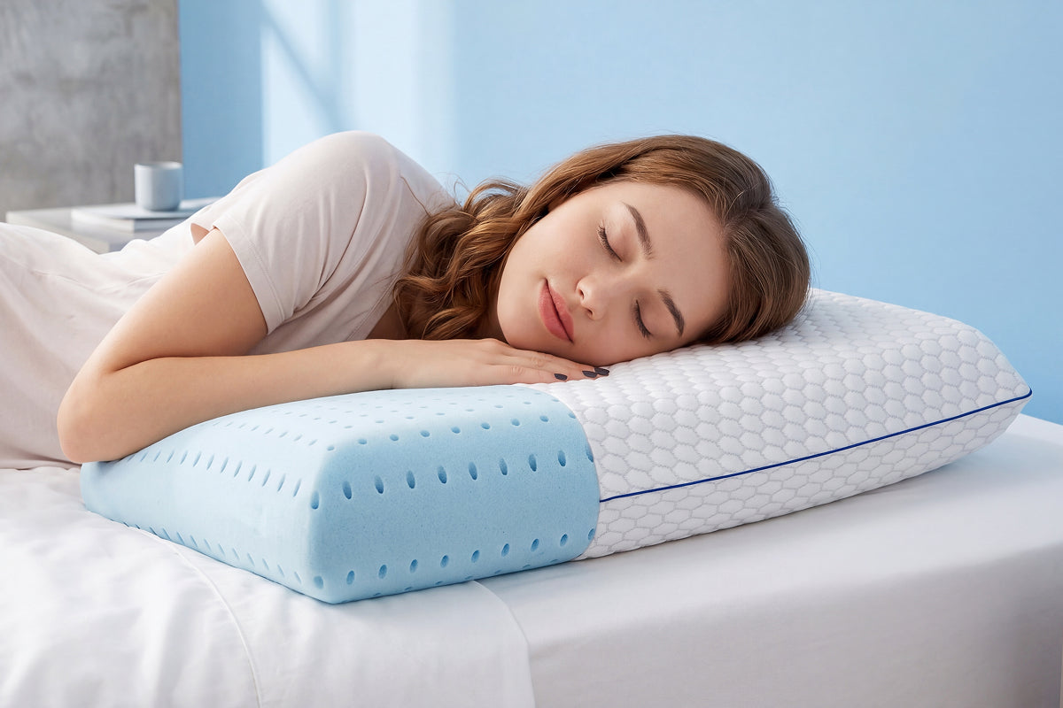 Neck Pillow Memory Foam Cooling Gel-Infused