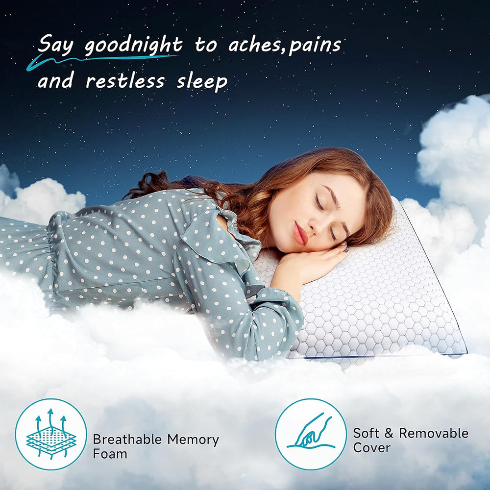 Neck Pillow Memory Foam Cooling Gel-Infused