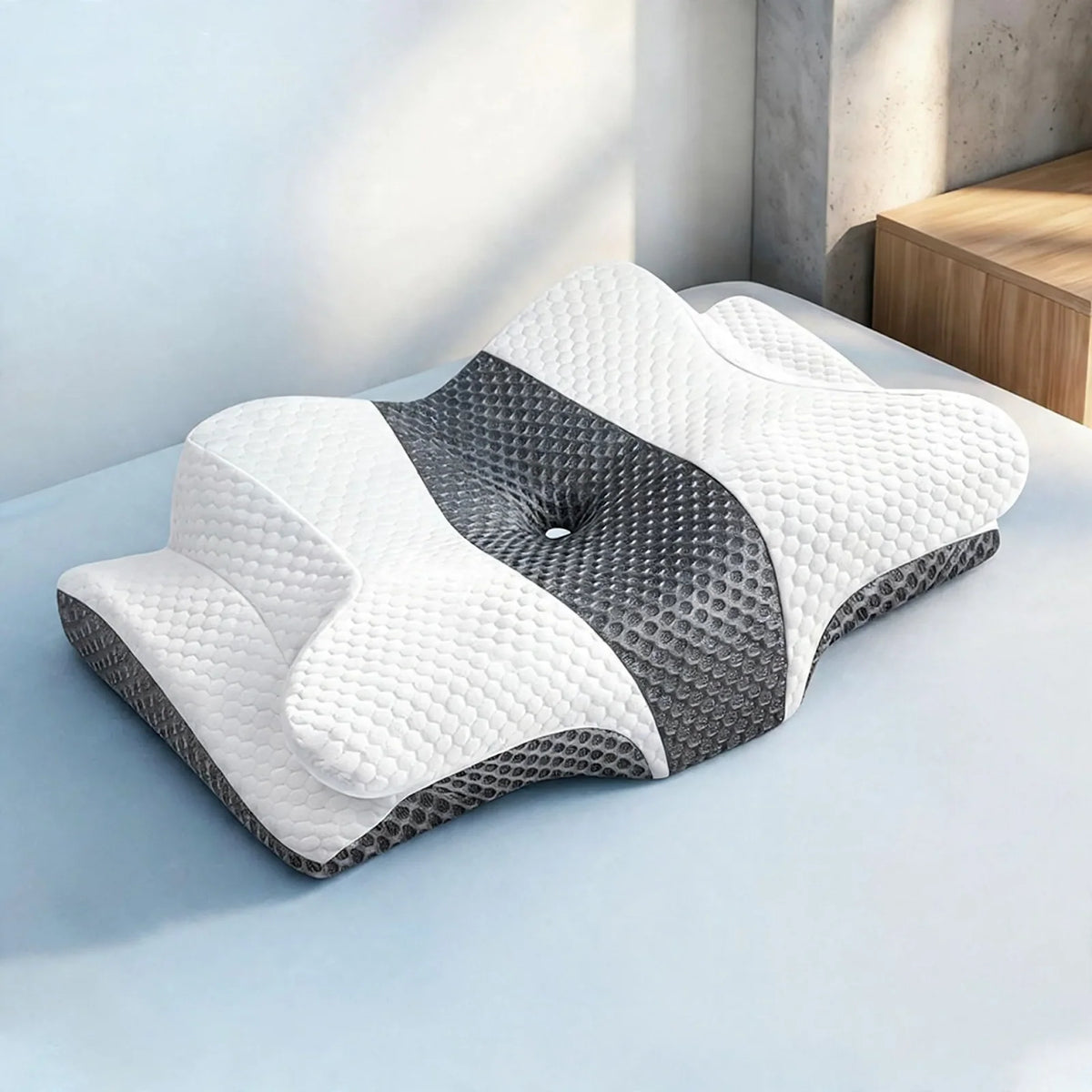 Neck Support Pillow Butterfly Contoured Memory Foam Core