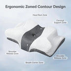 Neck Support Pillow Butterfly Contoured Memory Foam Core